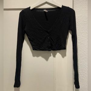 Alo Yoga Cropped Black Top